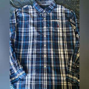 New Mens U.S Polo Assn blue plaid shirt. Sz.Xxl